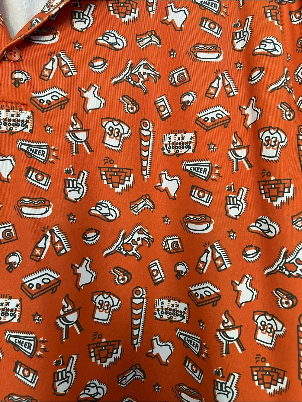 Waggle Orange Short-Sleeve Texas Print Camp Shirt - Picture 2 of 3